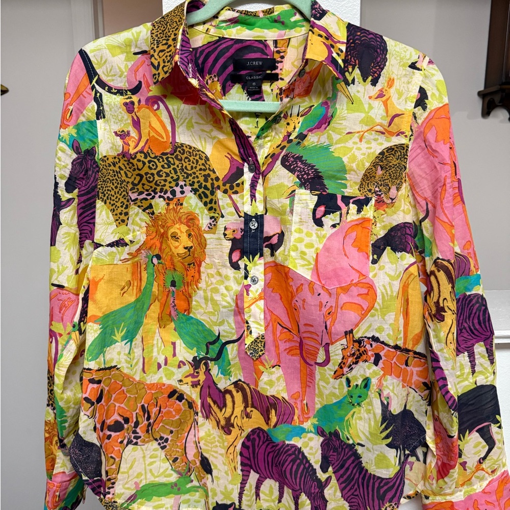 J. Crew Multicolor Animal Print Women’s Shirt